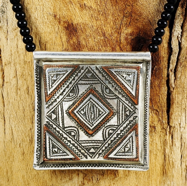 Tuaregschmuck - Amulett aus Silber mit Kupfer - Cri Cri